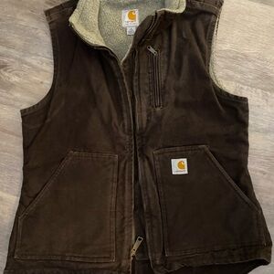 Carhartt Dark Brown Fleece-Lined Vest